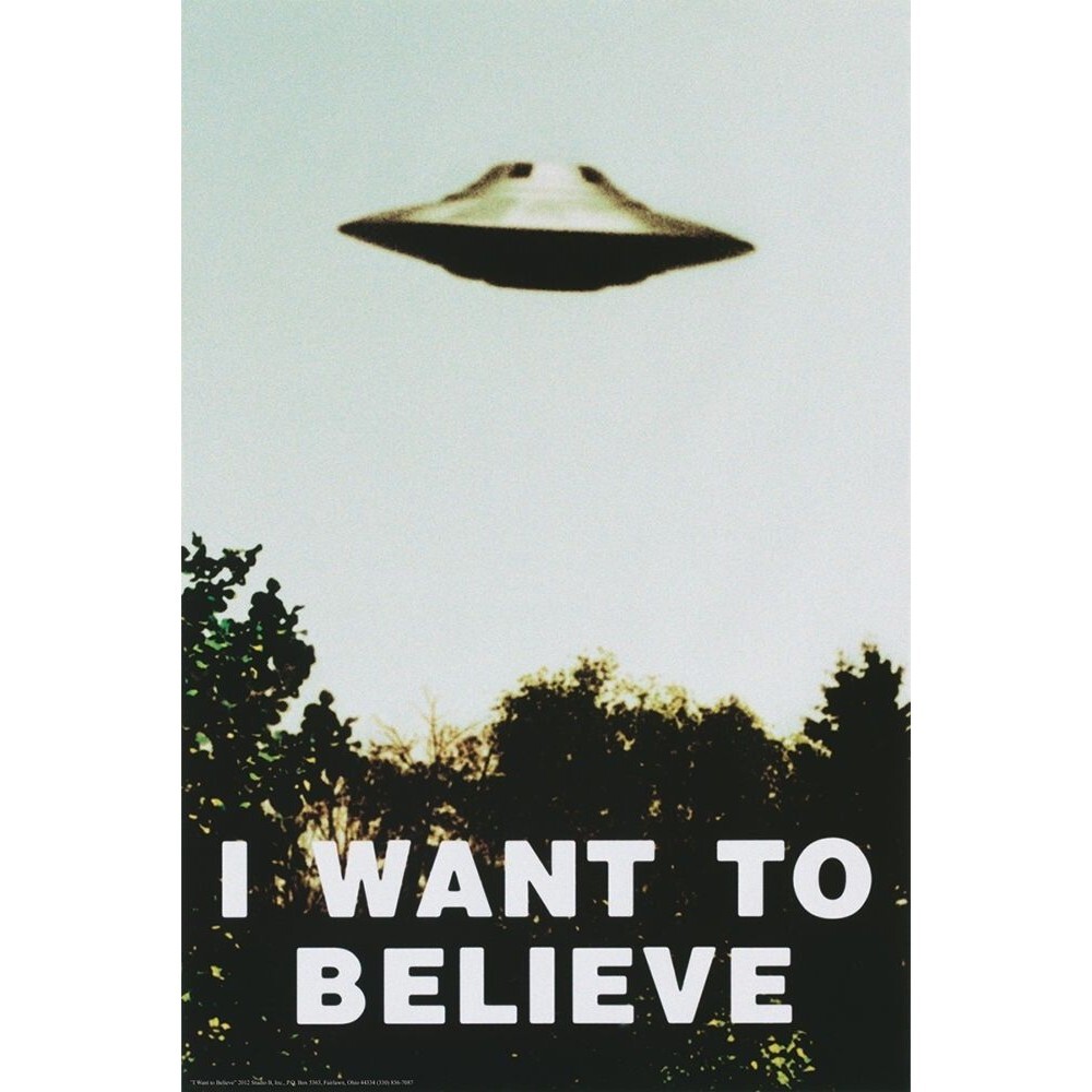 Poster X Files I Want To Believe UFO Graphic 24x36" Studio B NEW Wall Art P9855